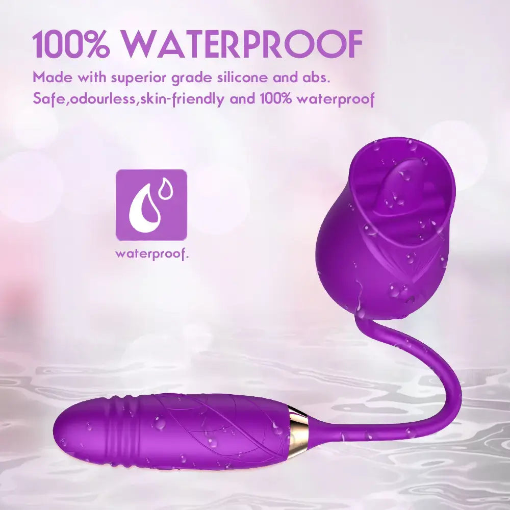 licking rose with dildo is waterproof