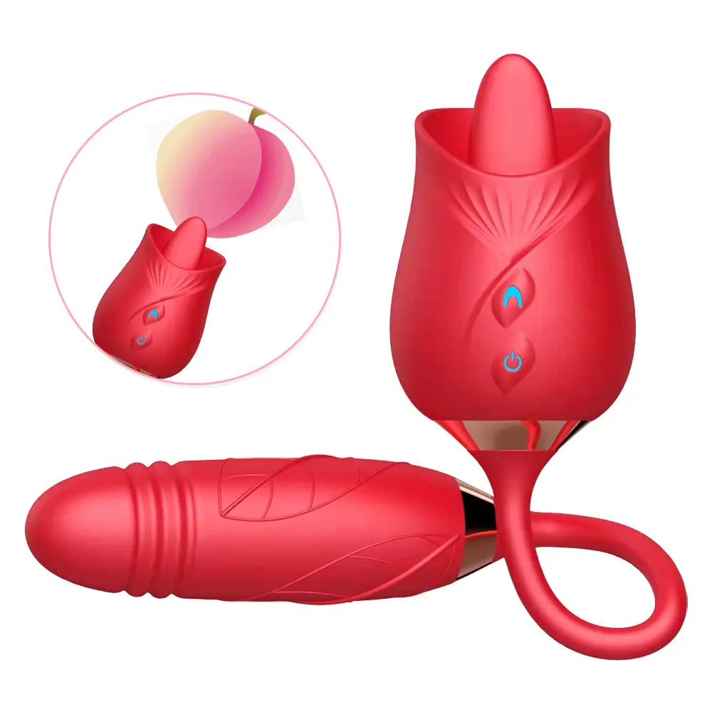 red licking rose with dildo