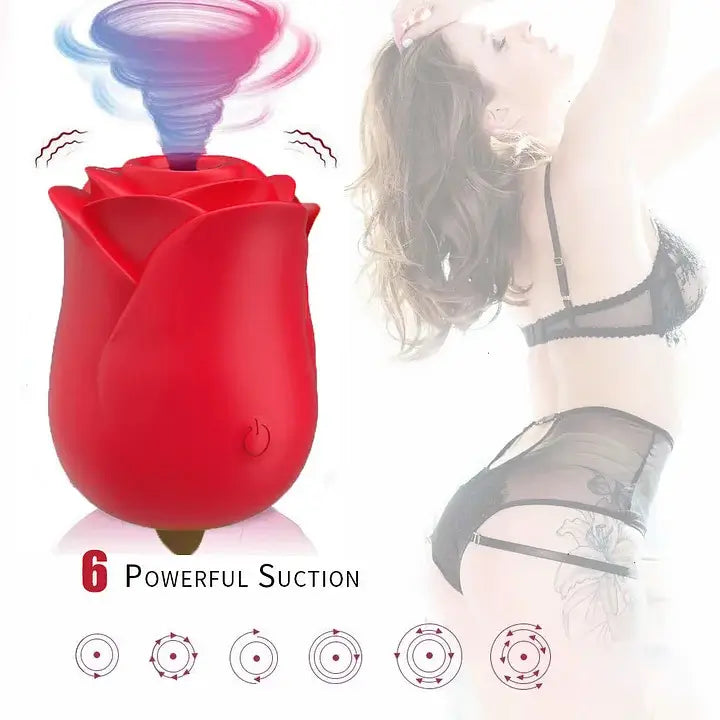 Rose Toy 2-in-1 Vibrator has 6 suction frequencies