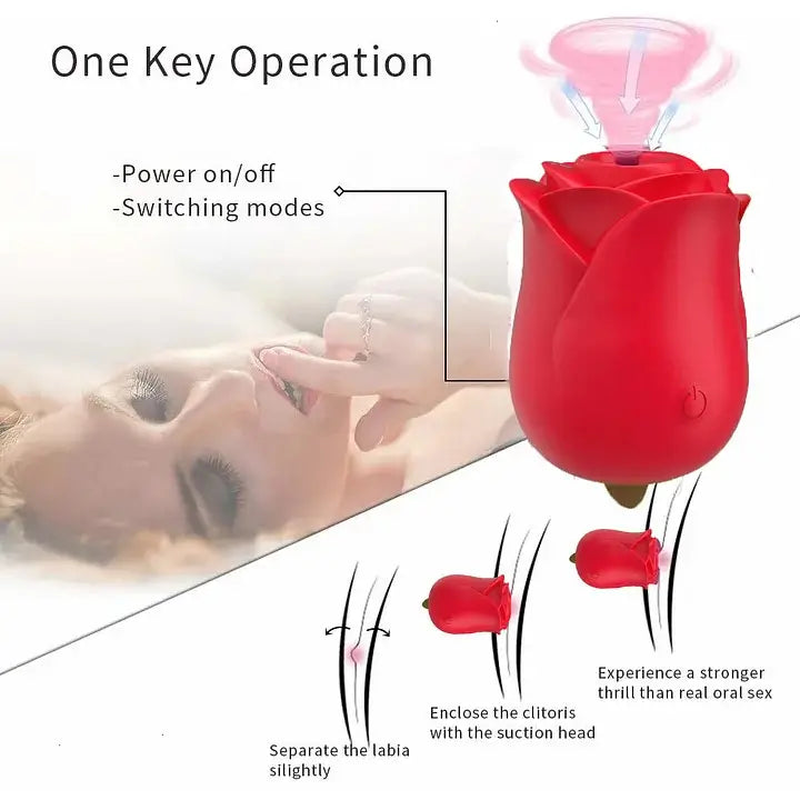 Rose Toy 2-in-1 Vibrator is one key controlled