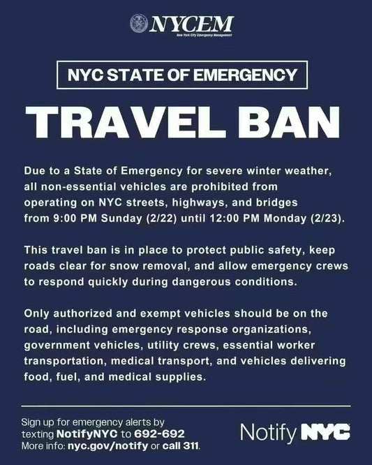 Shipping Update: NYC Winter Weather Impact