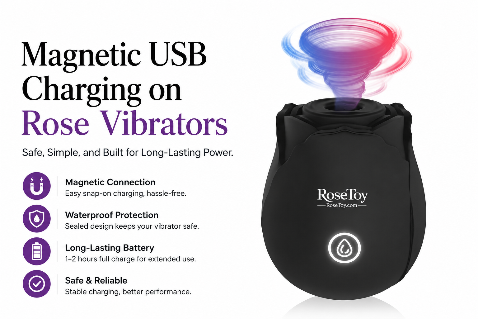 Magnetic USB Charging on Rose Vibrators: Safety & Battery Life
