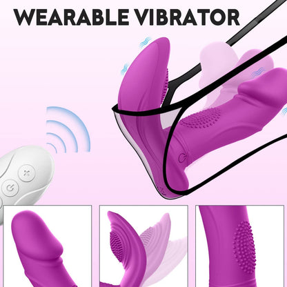 Rose Toy Wearable Vibrator Wiggling Dildo Sex Toy