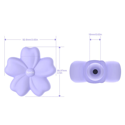 Cherry Blossom clitoral suction vibrator dimensions showing product height and width