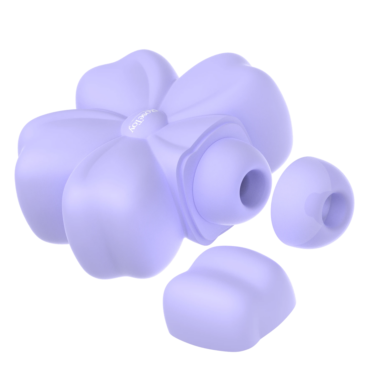 Cherry Blossom vibrator showing its removable suction opening cover and flower-shaped design