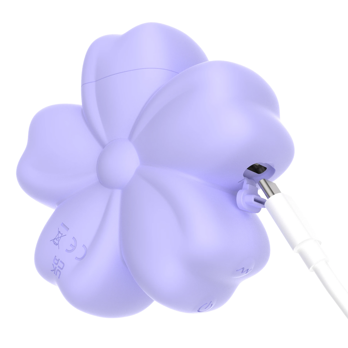 Cherry Blossom vibrator connected to its USB charging cable