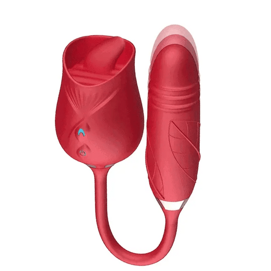 licking rose toy with thrusting dildo
