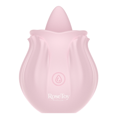 Rose Bloom licking rose vibrator by RoseToy, front view showing the rose-shaped design