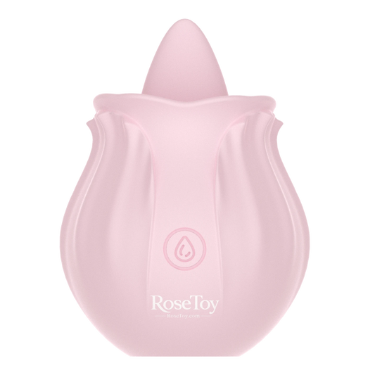Rose Bloom licking rose vibrator by RoseToy, front view showing the rose-shaped design