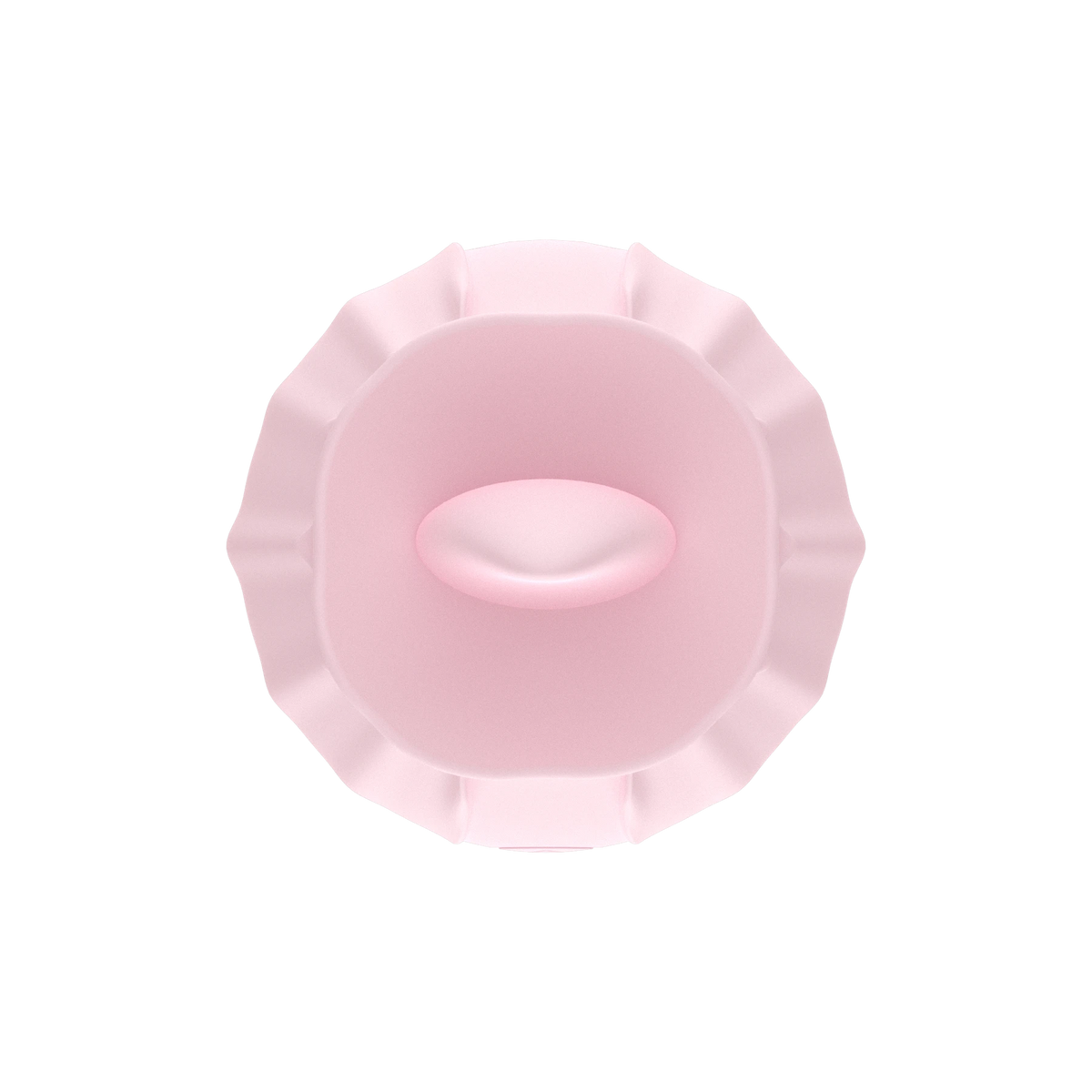 Close-up of the Rose Bloom licking vibrator's tongue stimulation opening