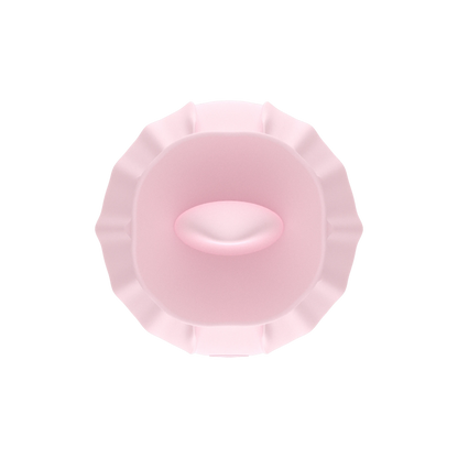 Close-up of the Rose Bloom licking vibrator's tongue stimulation opening