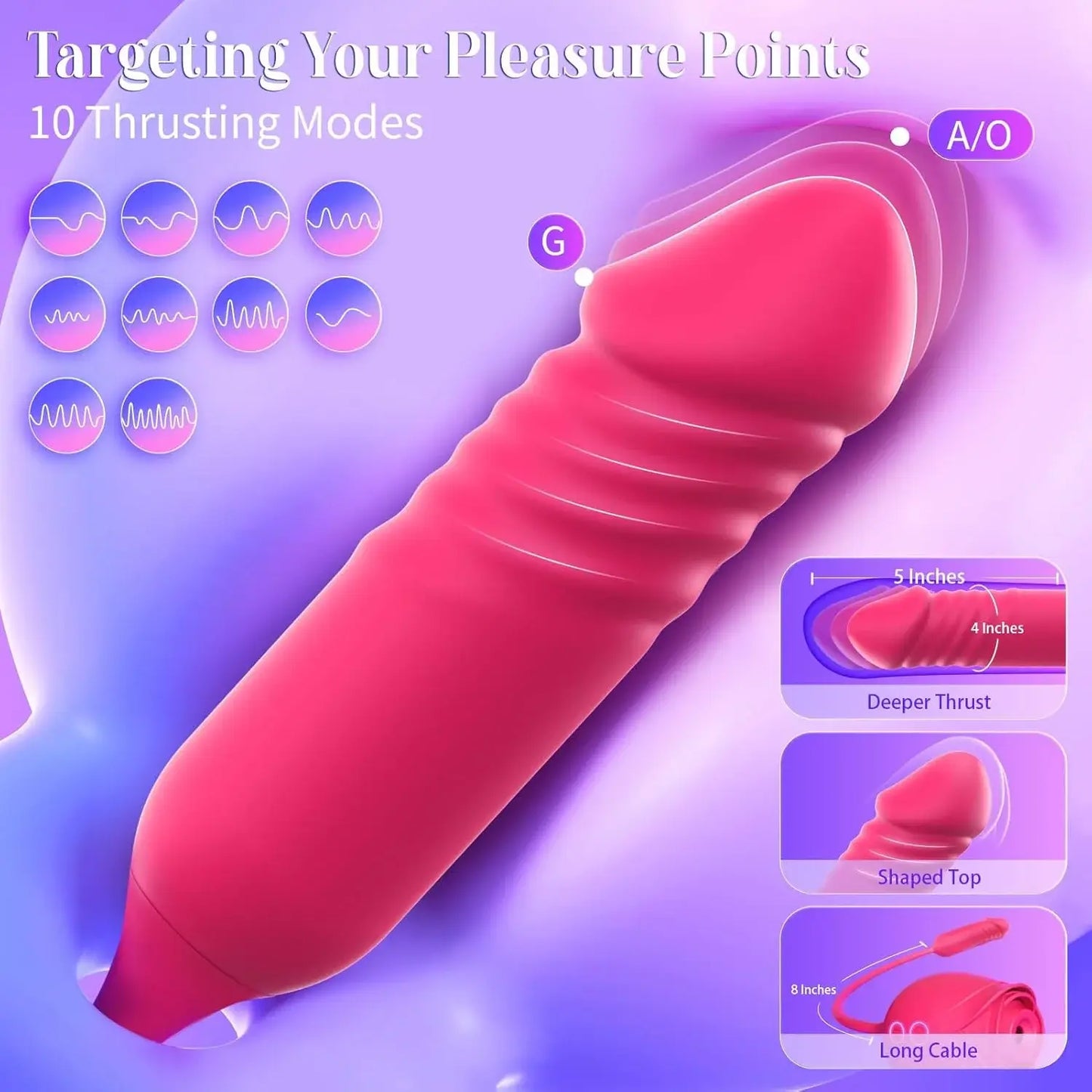 rose seduction has 10 thrusting modes to stimulate gspot