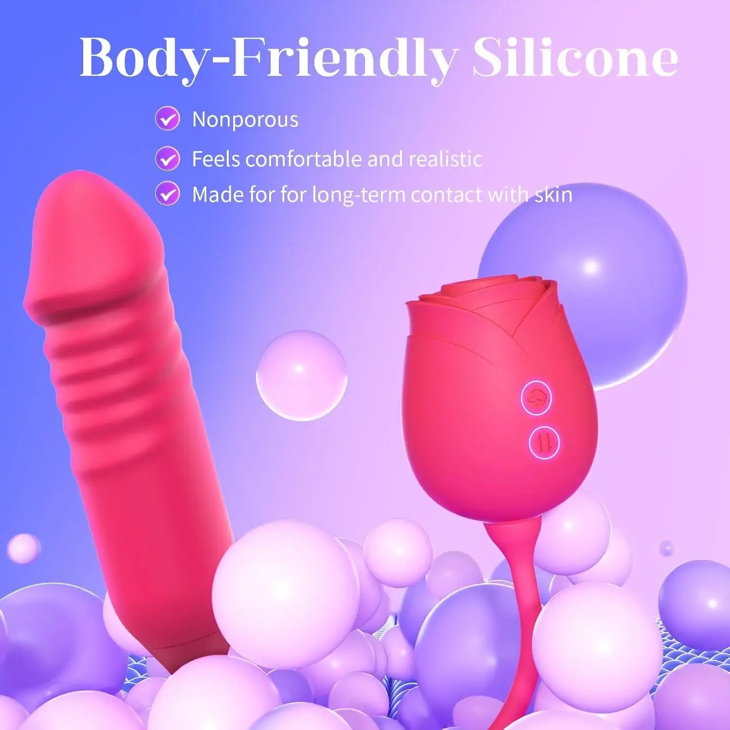 rose seduction is made from body safe silicone
