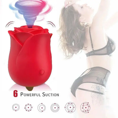 Rose Toy 2-in-1 Vibrator has 6 suction frequencies